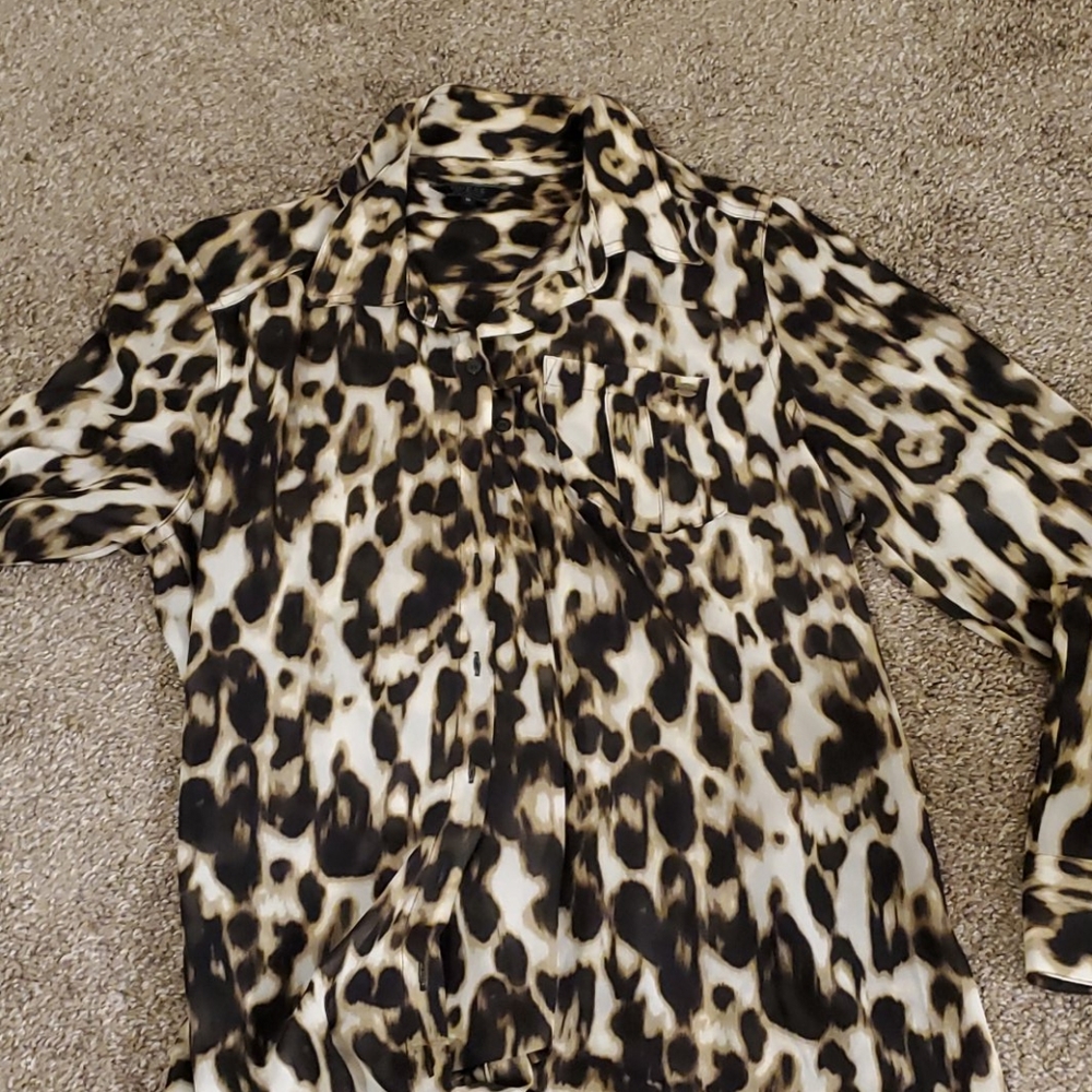 Leopard button-up dress shirt